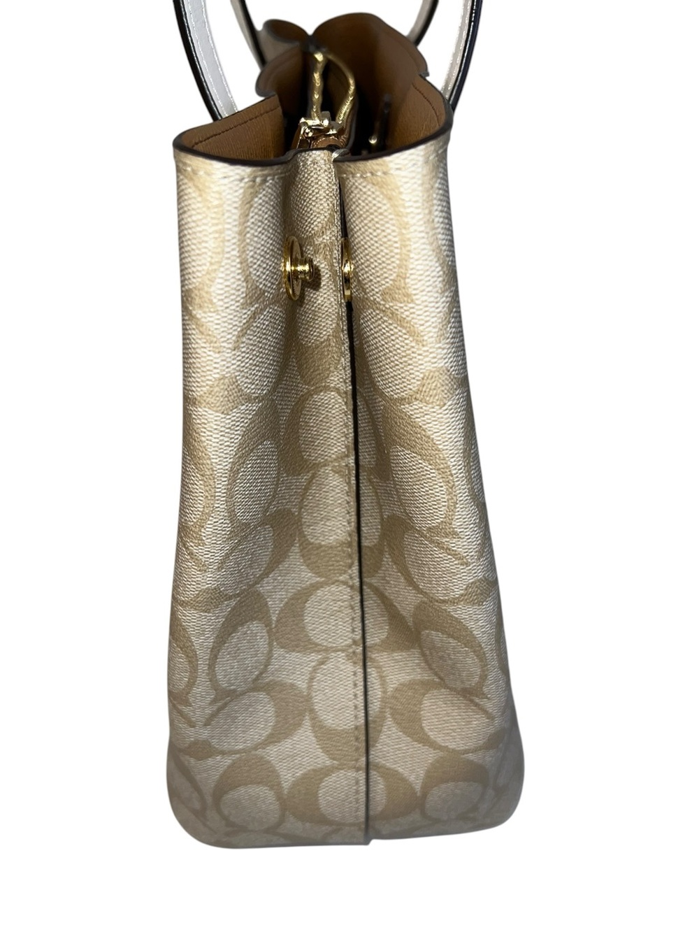 Coach Signature Canvas Tote with Gold-tone Hardware - Picture 5 of 16